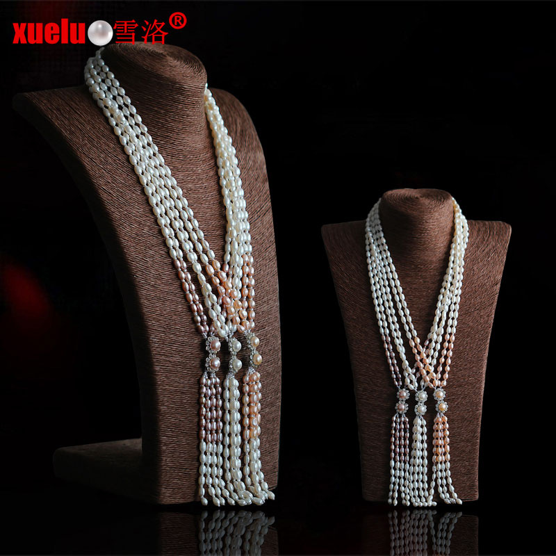 Fashion Long Natural Freshwater Pearl Necklace Jewelry Design