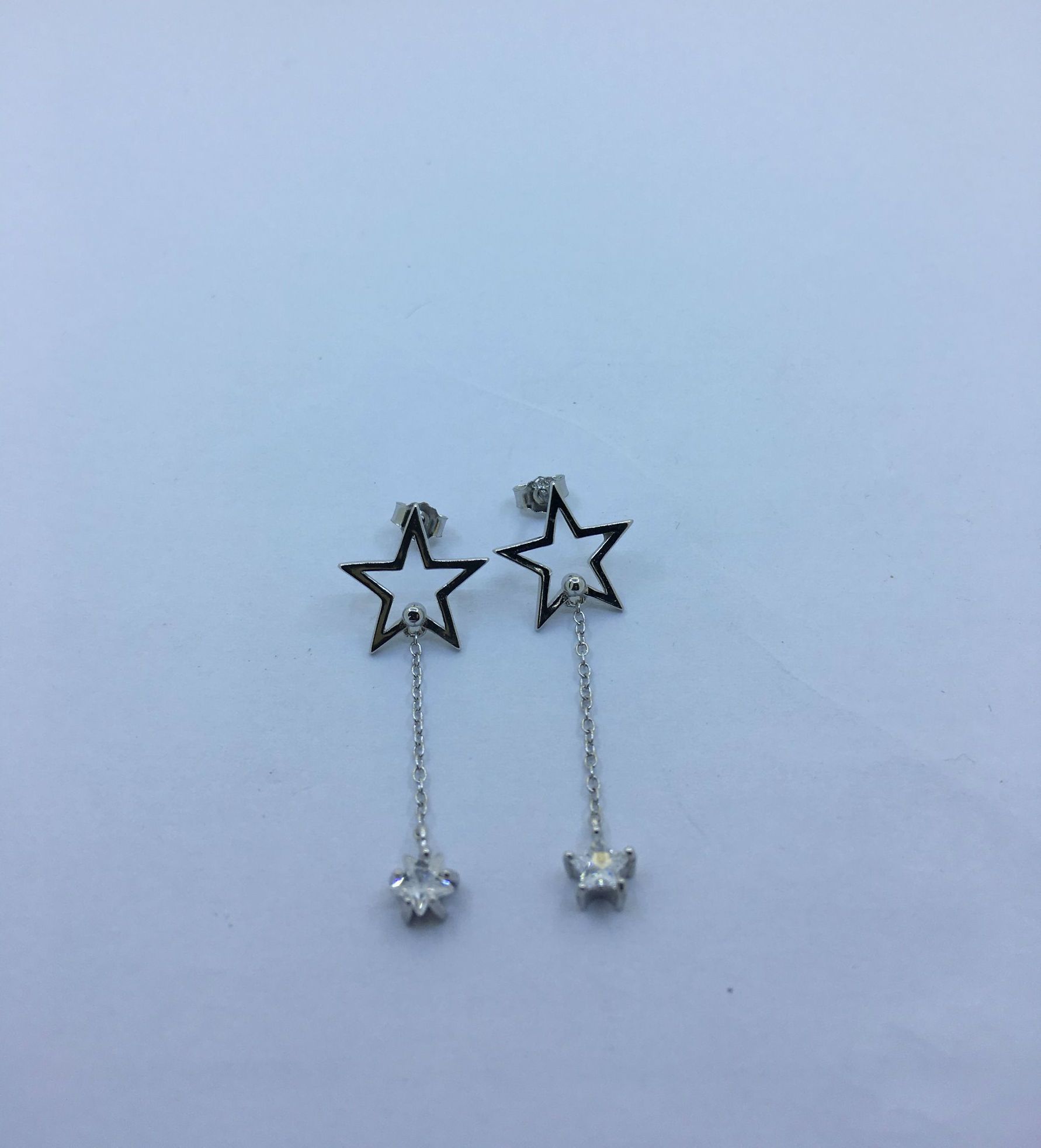 Tiny Star Drop Earring with CZ