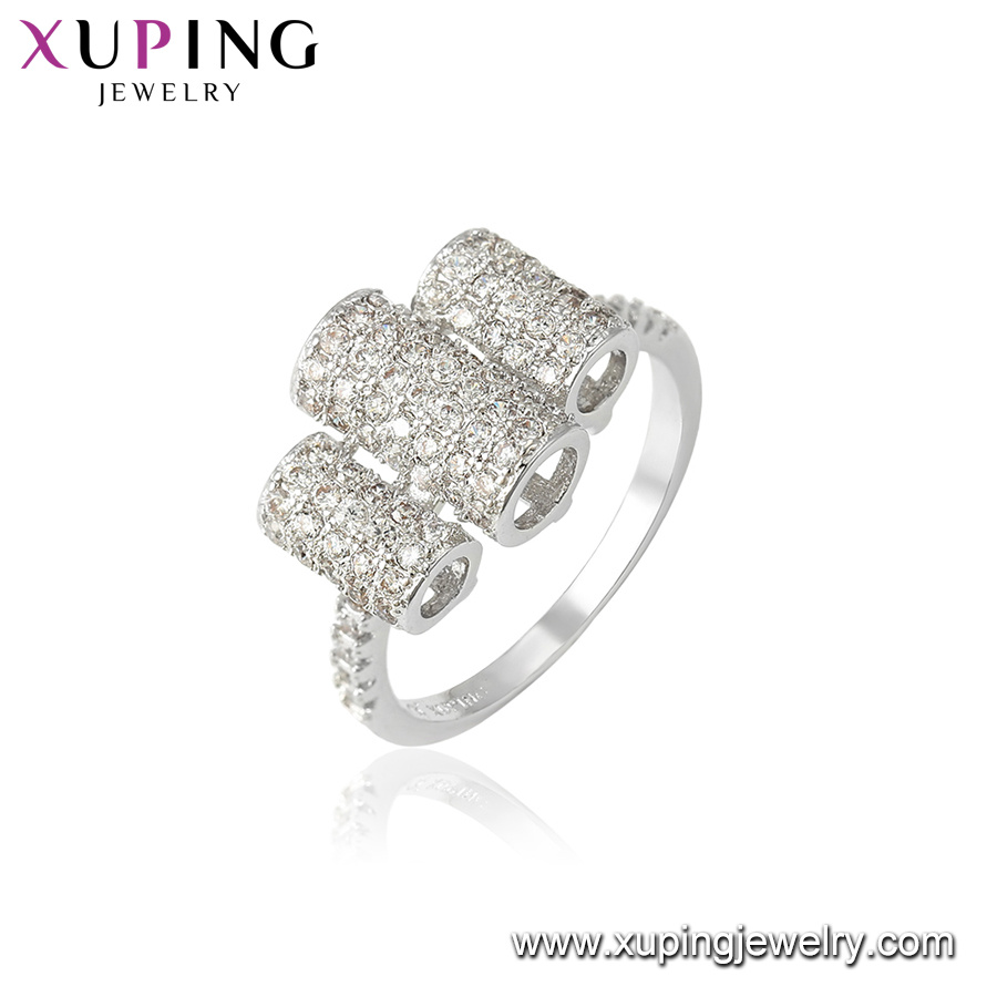 11907 New Style Rhodium Elegant Ring Made with Eight Heart Zircon
