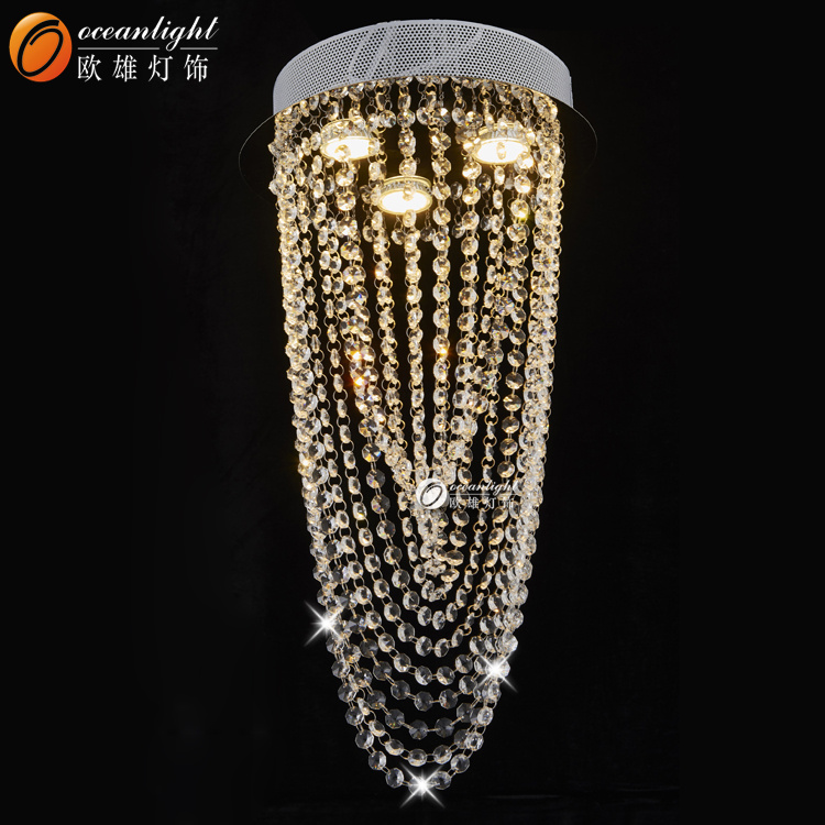 GU10/LED Chips String Hanging Crystal Chandelier Warm Pendant Light Om4200
