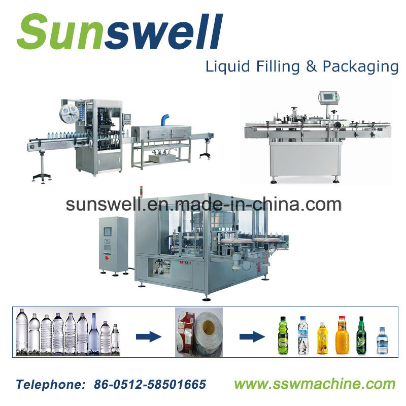 PVC Shrink Sleeve, BOPP Hot Glue Melt, Paper Self Adhesive Labeling Machine