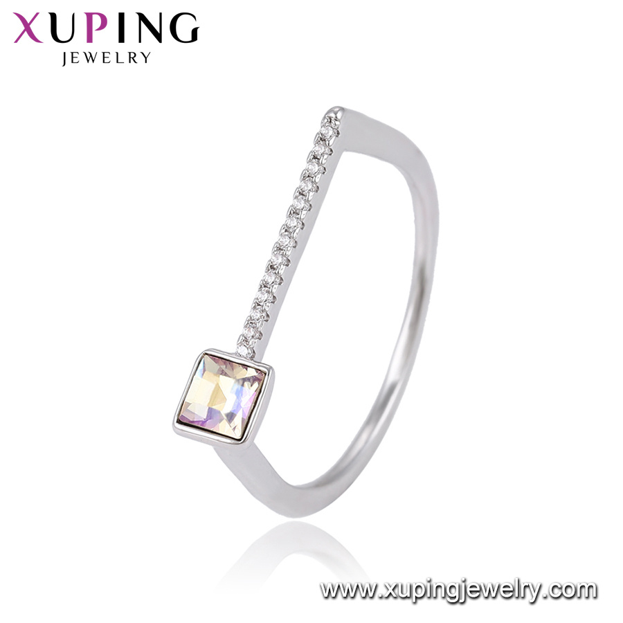 Handmade Gemstone Jewelry Crystals From Swarovski Platinum Plated Luxury Finger Ring for Women