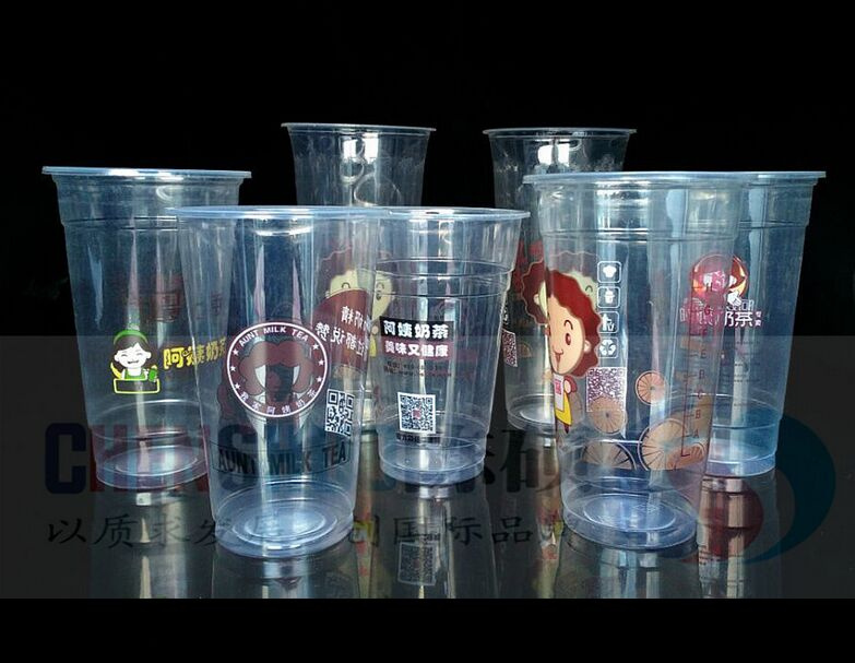 Custom Printed Clear Transparent Disposable PP Pet Plastic Cup with Lid