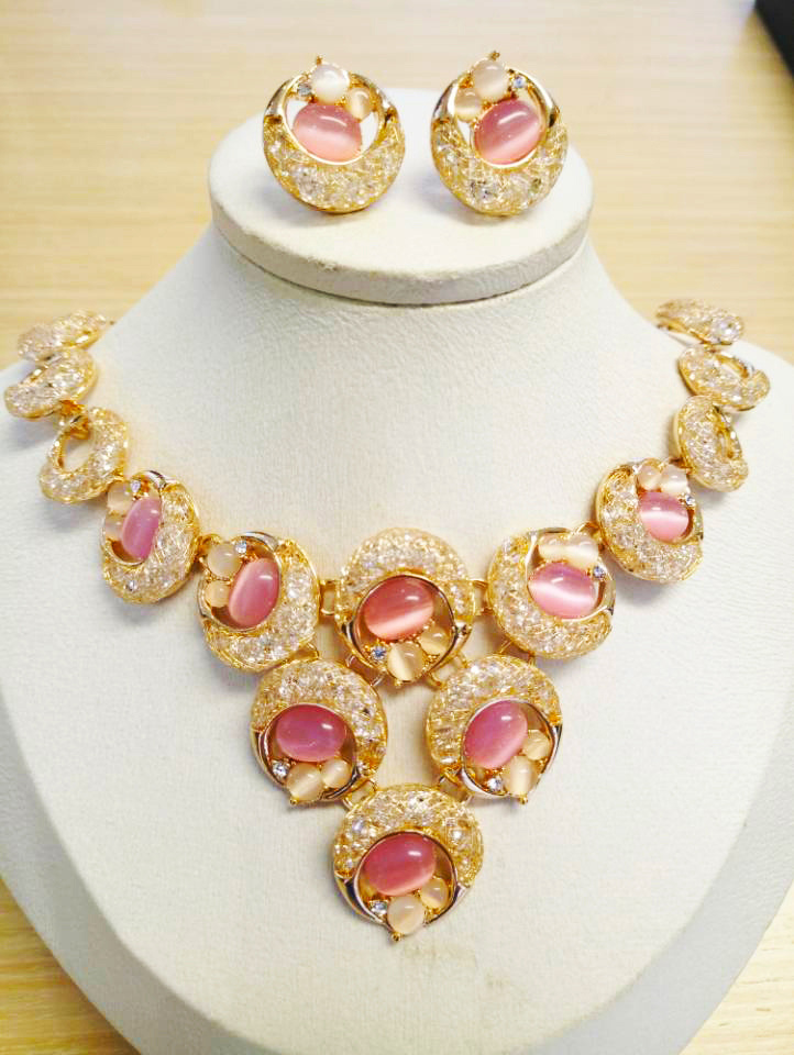 Fashion Jewelry Gold Plated Bridal Wedding Ladies Gift Jewelry Set