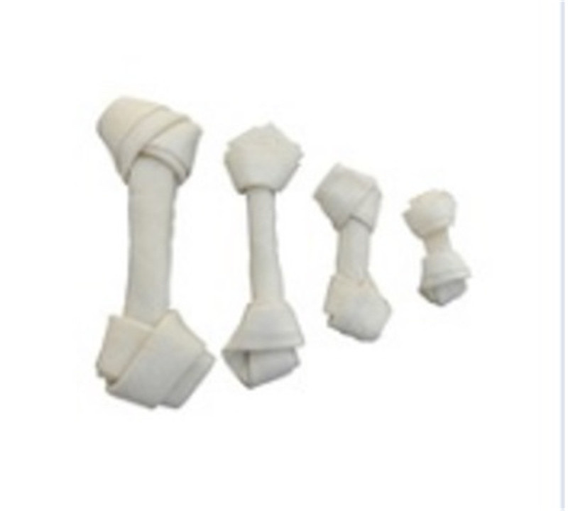 White Natural Rawhide Knotted Bone Dog Chew