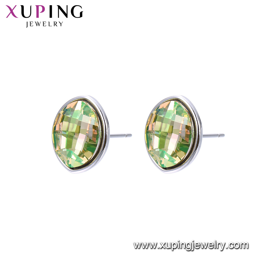 Wholesale Fashion Jewelry Purple Color Stone Beautiful Korea Style Earrings Crystals From Swarovski