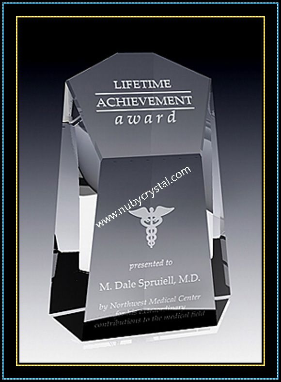 Crystal Award Centurion Tower for Army 7.5 Inch Tall (NU-CW760)