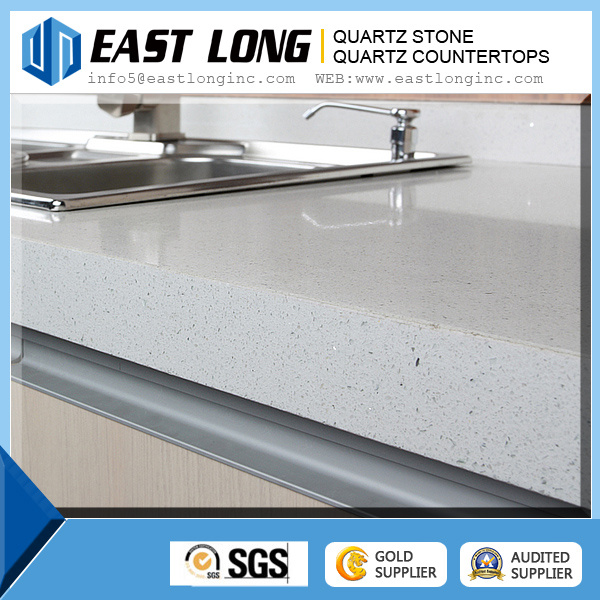 Hot Crystal White Artificial Quartz Stone Countertops / Quartz Stone