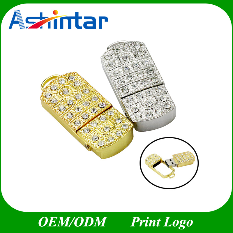 Crystal USB Memory Flash Metal Swivel USB Flash Drive