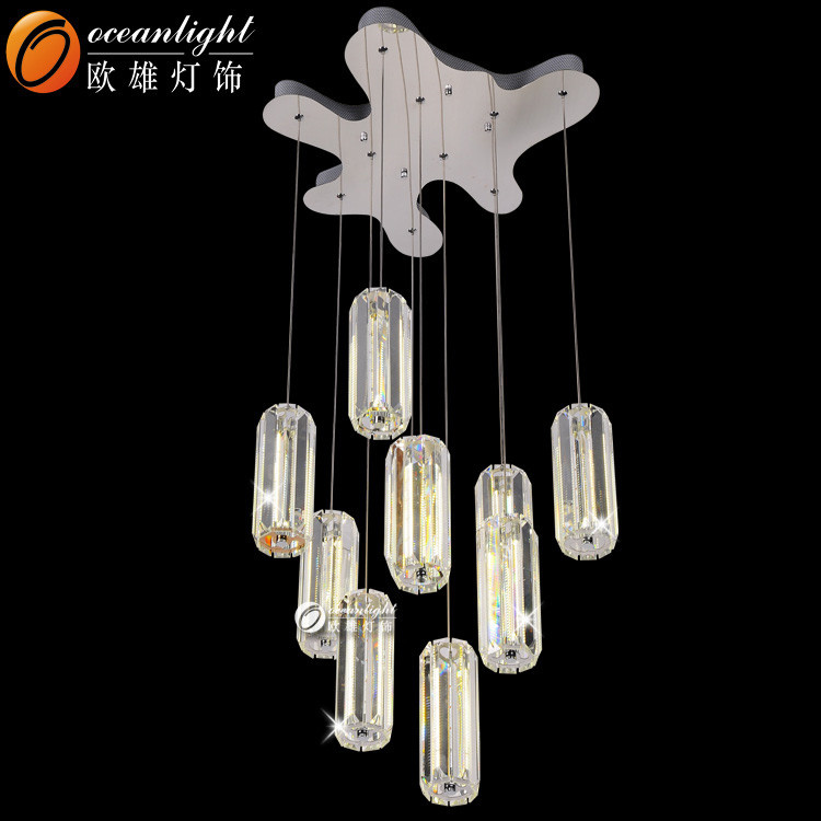 Wrought Iron Chandelier Lighting Wine Barrel Chandelier K9 Crystal Pendant Lighting (OM88565-10 Clear)