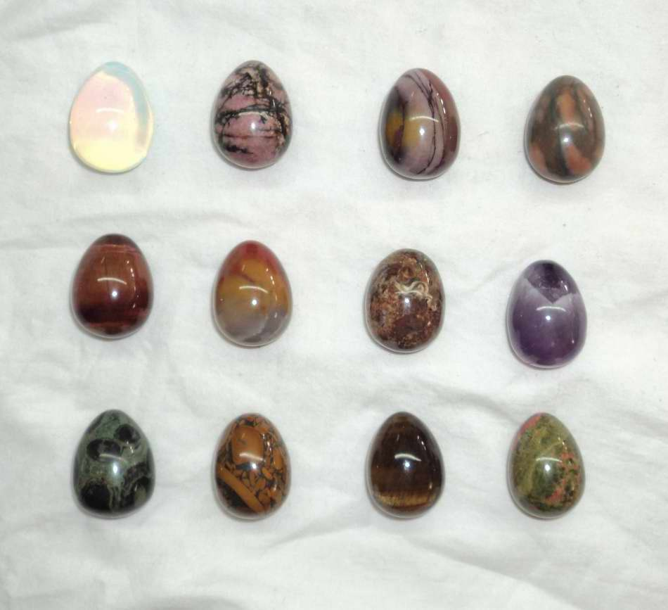 Semi Precious Stone Decoration, Egg Shape, Stone Ornament (ESB01611)