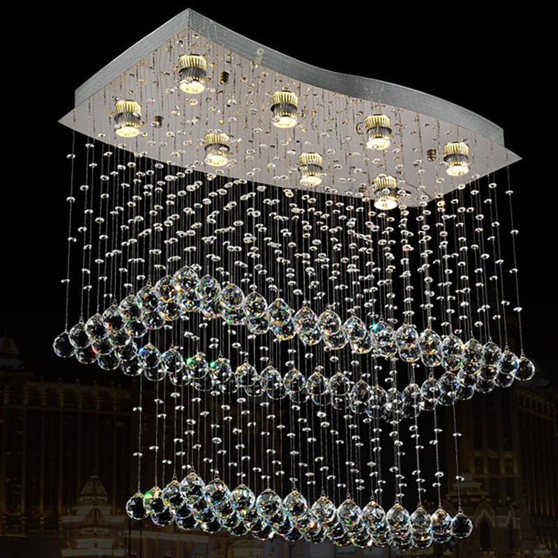 High Level Modern Crystal Pendant Light LED Ceiling Lighting for Living Room 7004-8