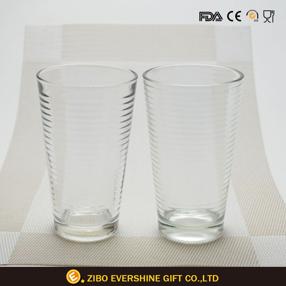 Hand Cut Embossed Pint Glass Tumbler 400ml