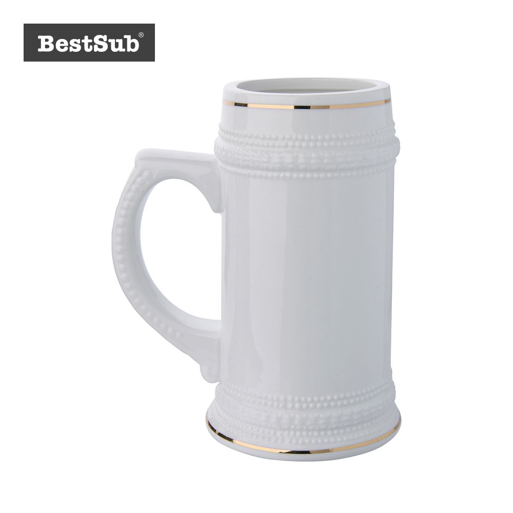 Bestsub Promotional Sublimation 22oz White Beer Stein (B922-01)