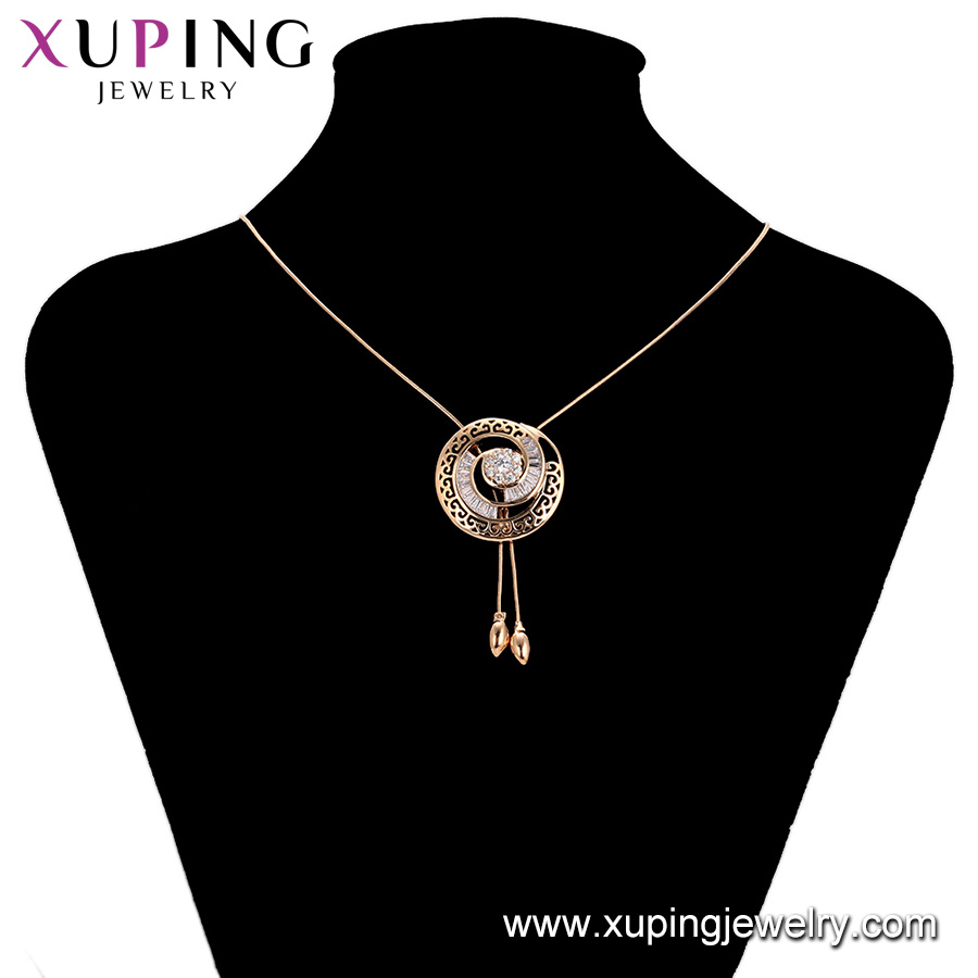 44846 Fashion Synthetic CZ Sweater Chain Rhodium Plated Necklace Jewelry