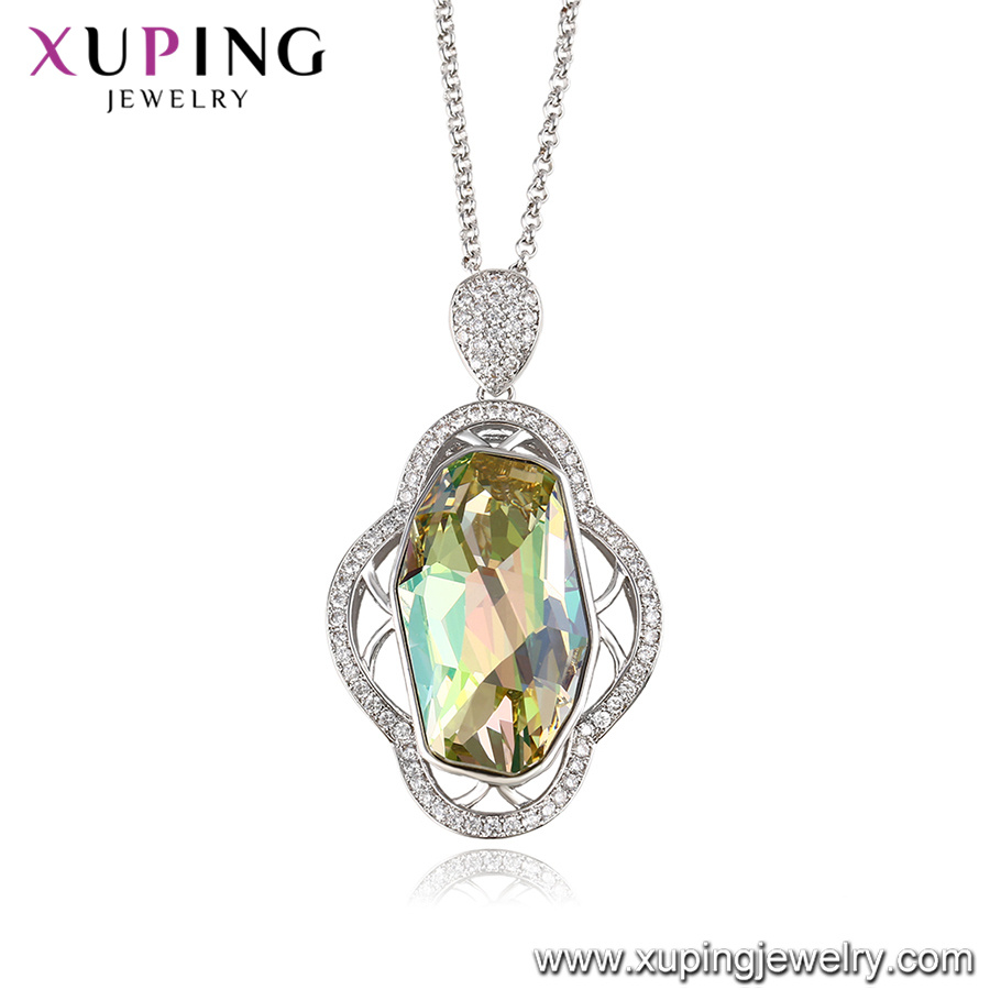 43151 Xuping Sri Lankan Dubai White Gold Wedding Jewellery, Crystals From Swarovski Designs Indian Necklace