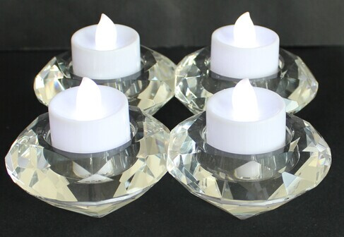 Crystal Tealight Holder with Four Poster