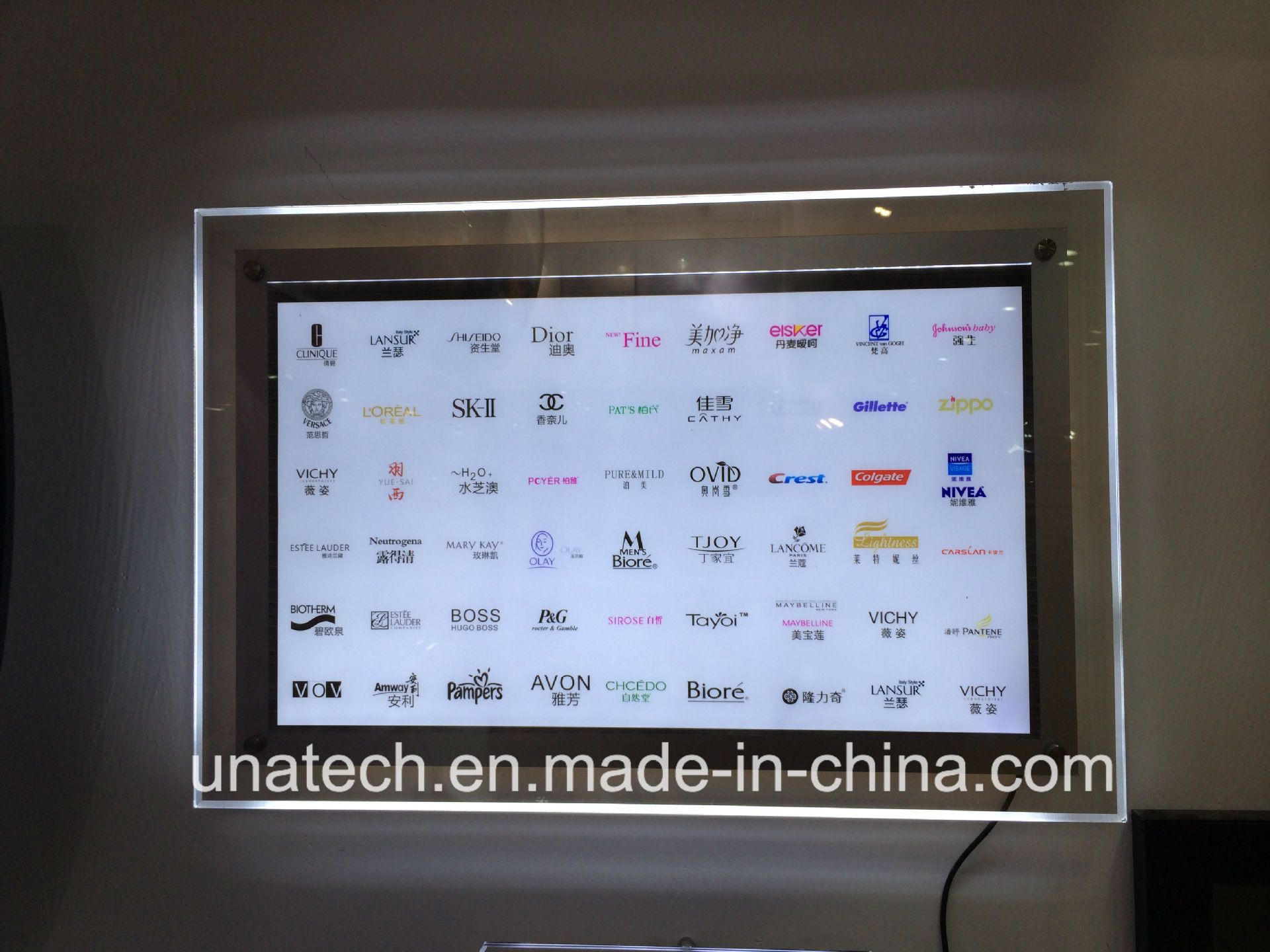 Wall Mounted Small LED Crystal Acrylic Light Box