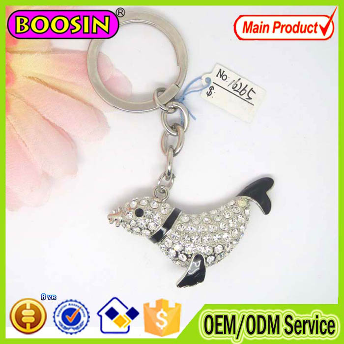 High Quality Shiny Crystal Dolphin Animal Keychain