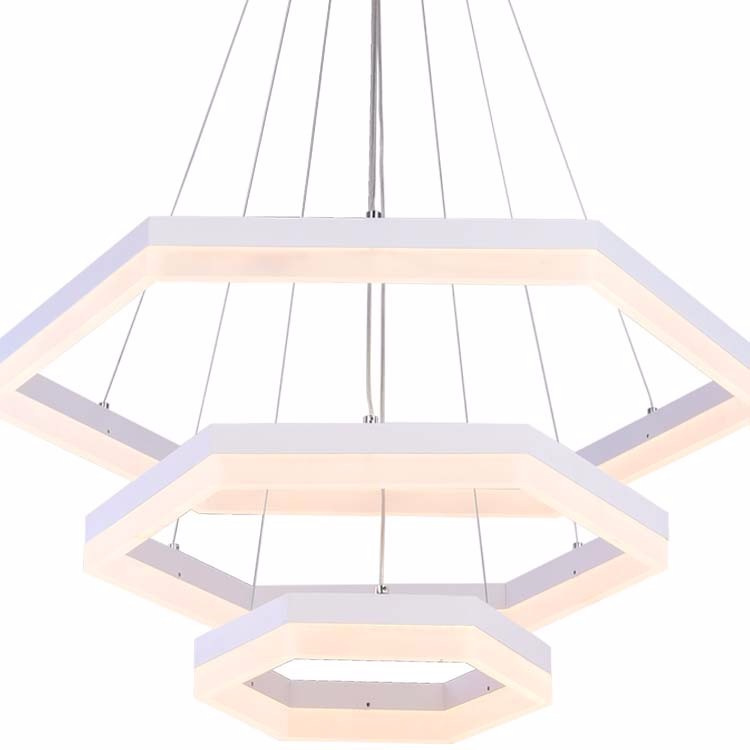 Cheap Guangzhou Modern LED Hexagonal Shape Aluminum Chandelier