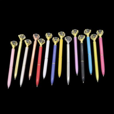 Kawaii Ballpoint Pen Big Gem Metal Ball Pen with Large Diamond Magical Pen