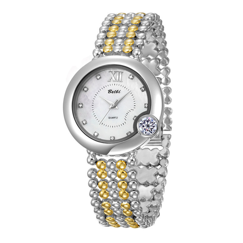 Belbi Exquisite Crystal Diamond Flower Ladies Quartz Gift Wristwatches Casual Roman Word for Women for Love Wift Mother and Gril Firend