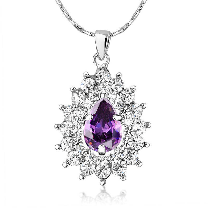 Latest Rhinestone Alloy Costume 18K Gold Plated Zircon Necklace