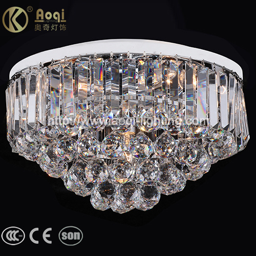 Round K9 Crystal Ceiling Light