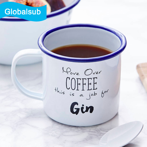 Plain White 13oz Enamel Tin Mug for Printing Sublimation