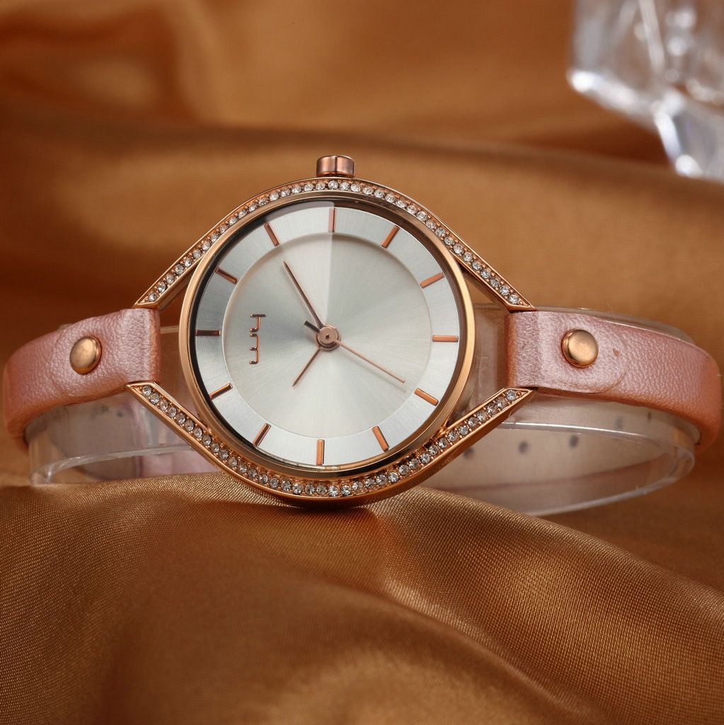 OEM ODM Customize Leather Strap Steel Case; Quarts Gift Watch for Women (WY-001V)