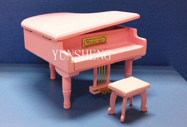 Lovely Pink Wooden Piano Musical Box Elegant Music Box for Birthday Gift (LP-31F)
