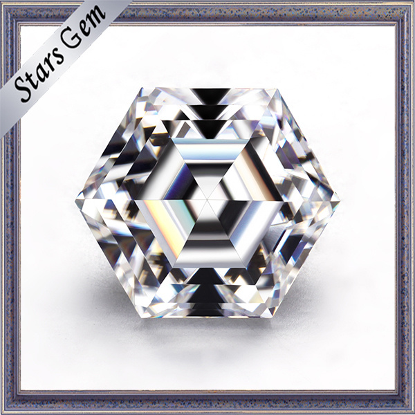 Super White Hexagon Shape Synthetic Moissanite on Sale