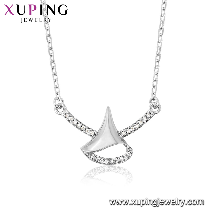 44605 Fashion Rhodium Plated Jewelry Necklace Cryctals Form Swarovski Jewelry