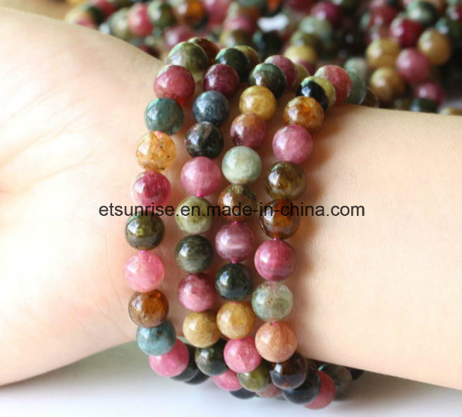 Multi Color Tourmaline Beaded Bracelet