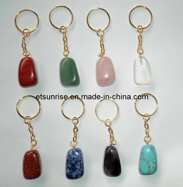 Semi Precious Crystal Stone Keyring Pendant (ESB01402)