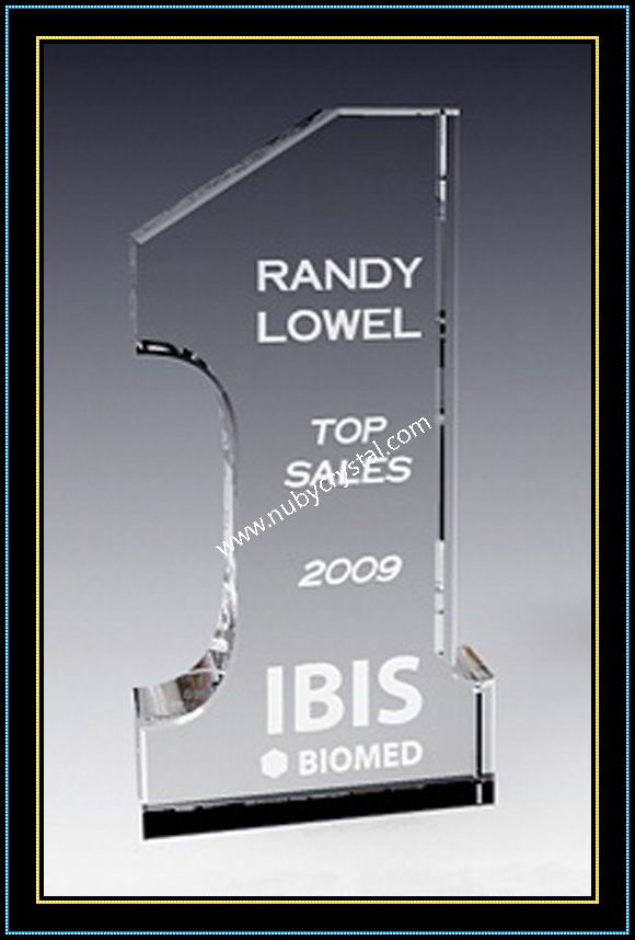 Number One Crystal Plaque for Employee 6
