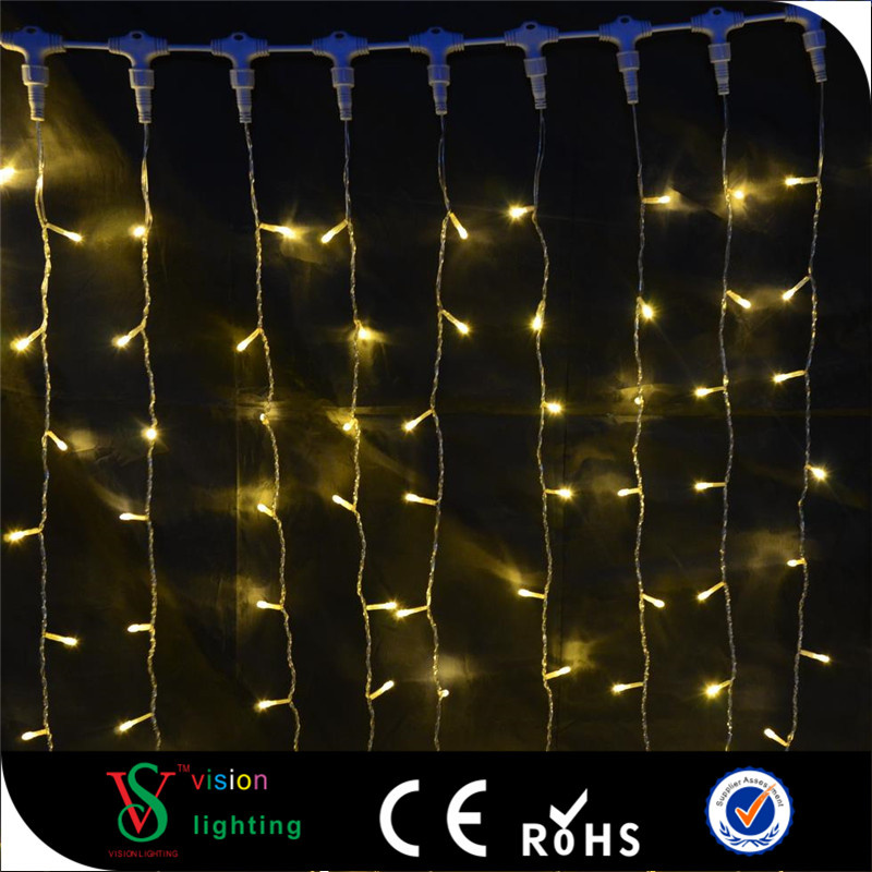 Christmas Decorative Warmwhite PVC LED Curtain Lights