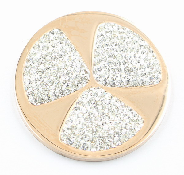 316L Stainless Steel Coin Plate with White Crystal