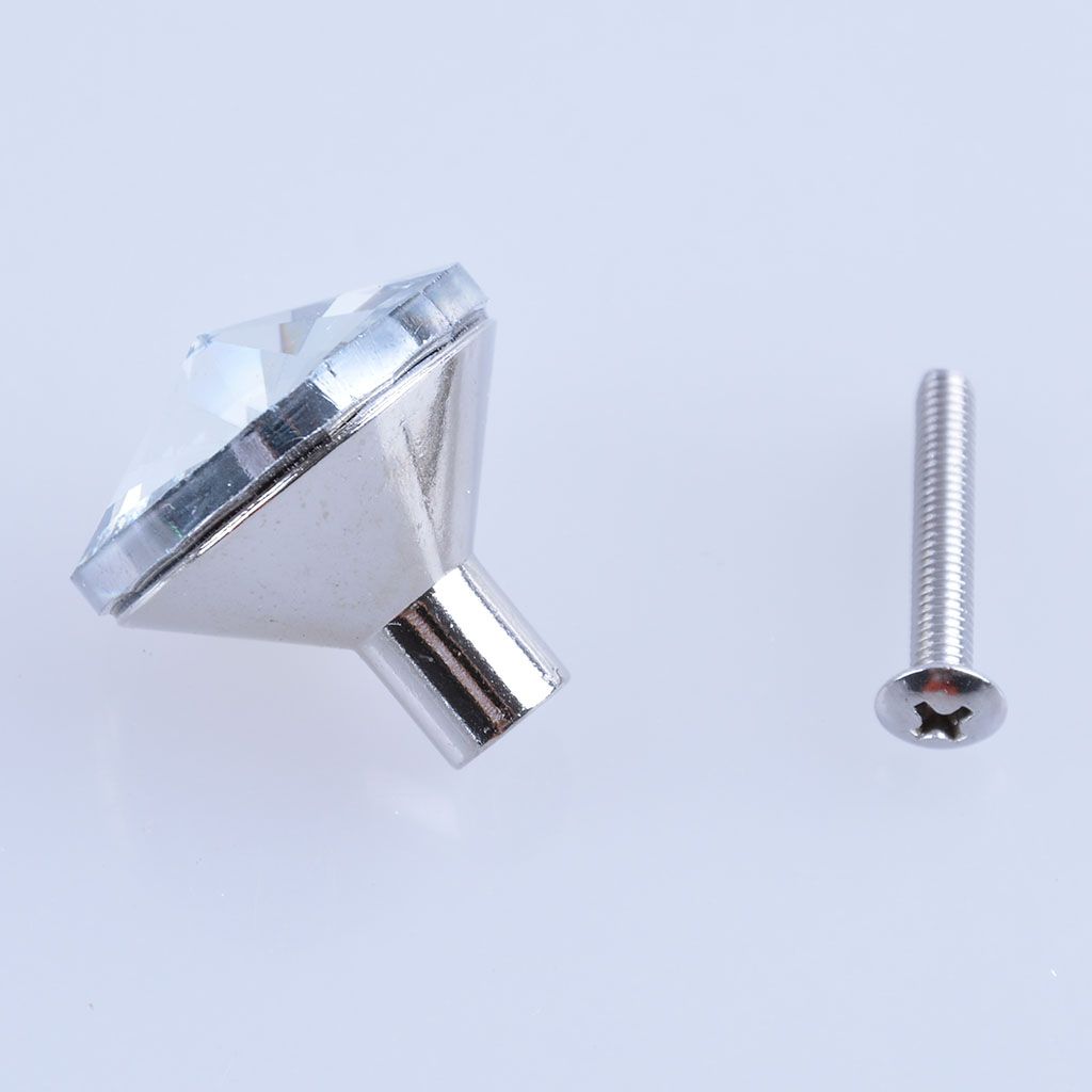 30mm Clear Crystal Glass Furniture Handles Pulls Knob