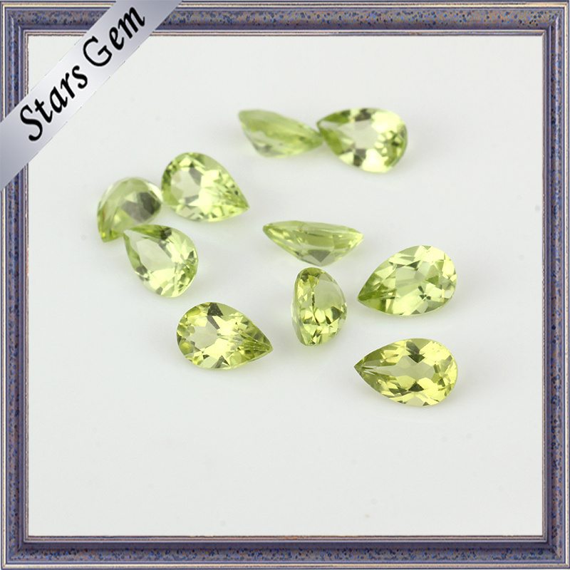 Tear Drop Natural Peridot Stone for Jewelry