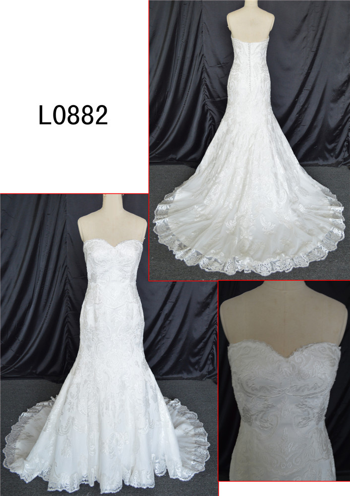 Sweetheart Wedding Dress Mermaid Strapless Wedding Dress