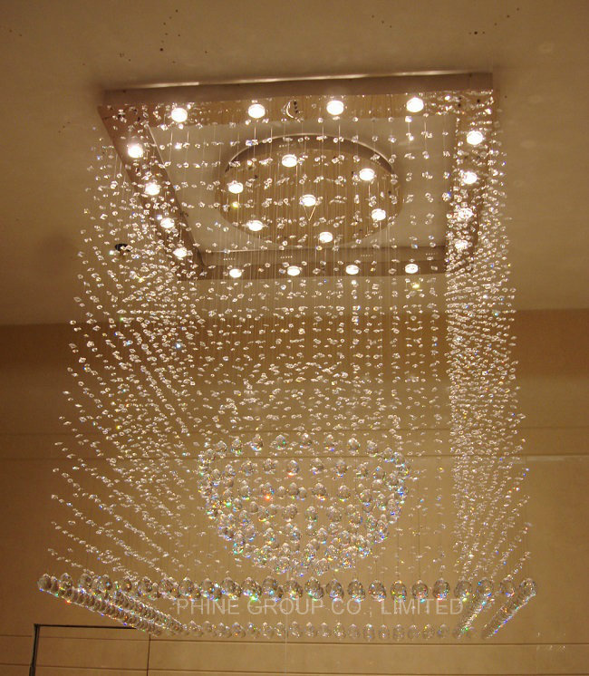 Hotel Project Square Luxury Crystal Ceiling Lamp with CCC, UL