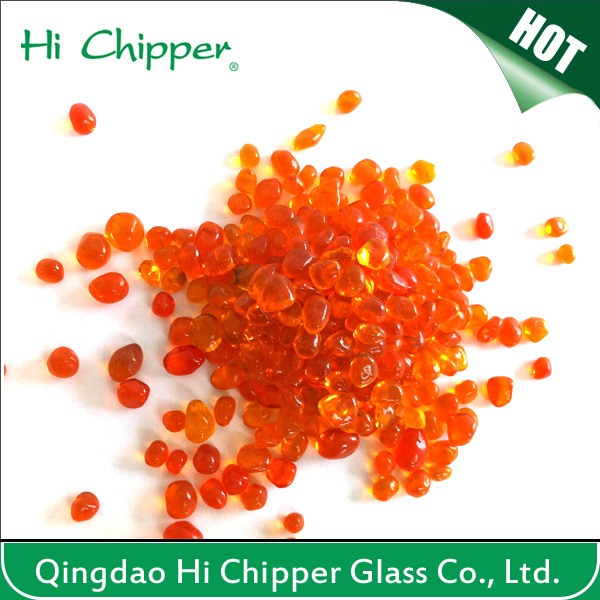Orange Decorative Glass Beads for Swimming Pool