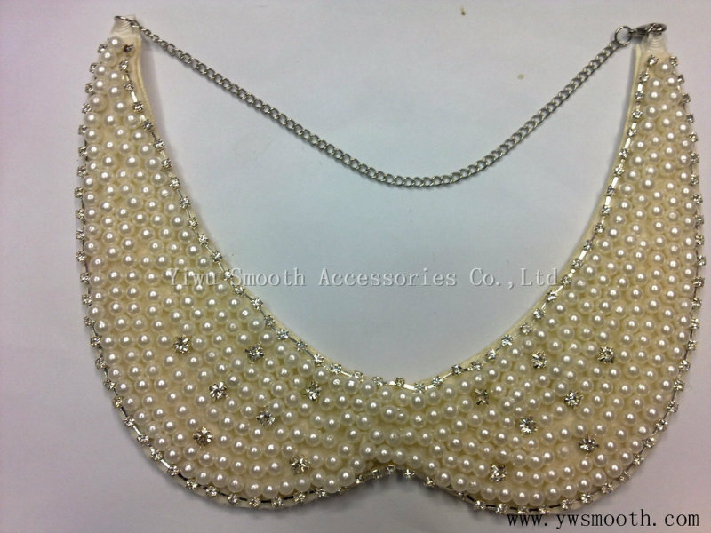 Fashion Rhinestone Pearls Collar Clothes Appliques Beads Women Dress Accessories