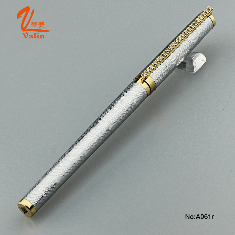 Unique Silver Metal Pen with Pattern for Gift or Souvenir