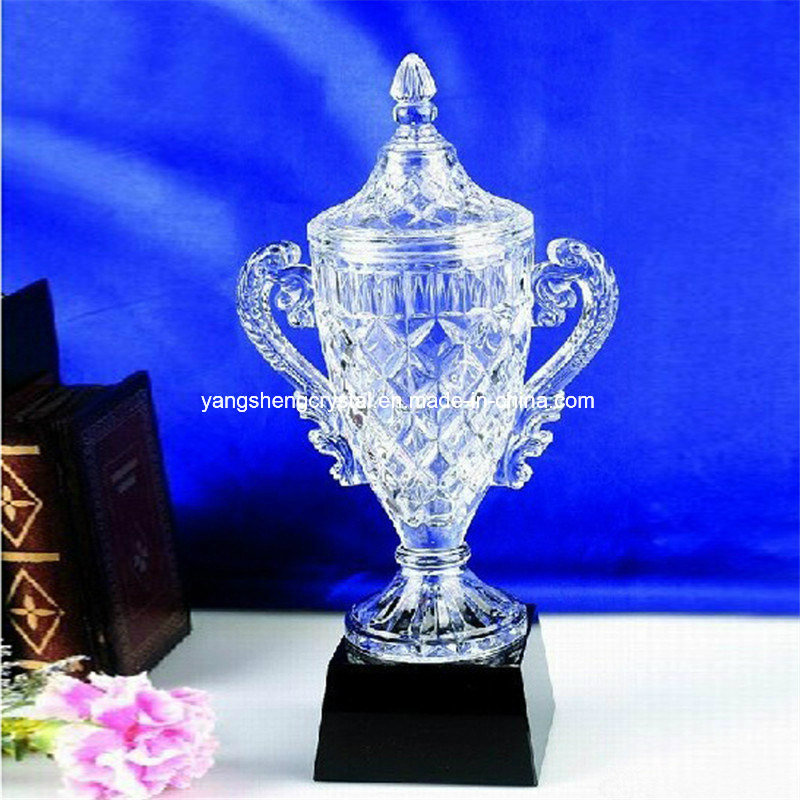 Crystal Trophy with Clear Handles