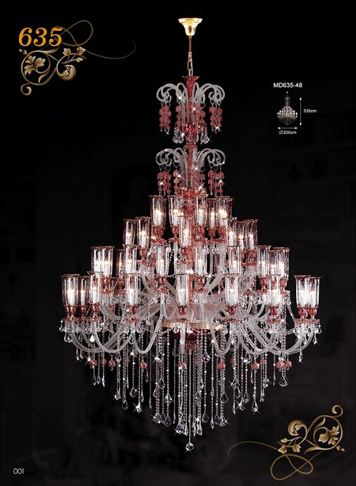 Classic Ornate Big Crystal Chandeliers Pendant Lamps (MD635-48)