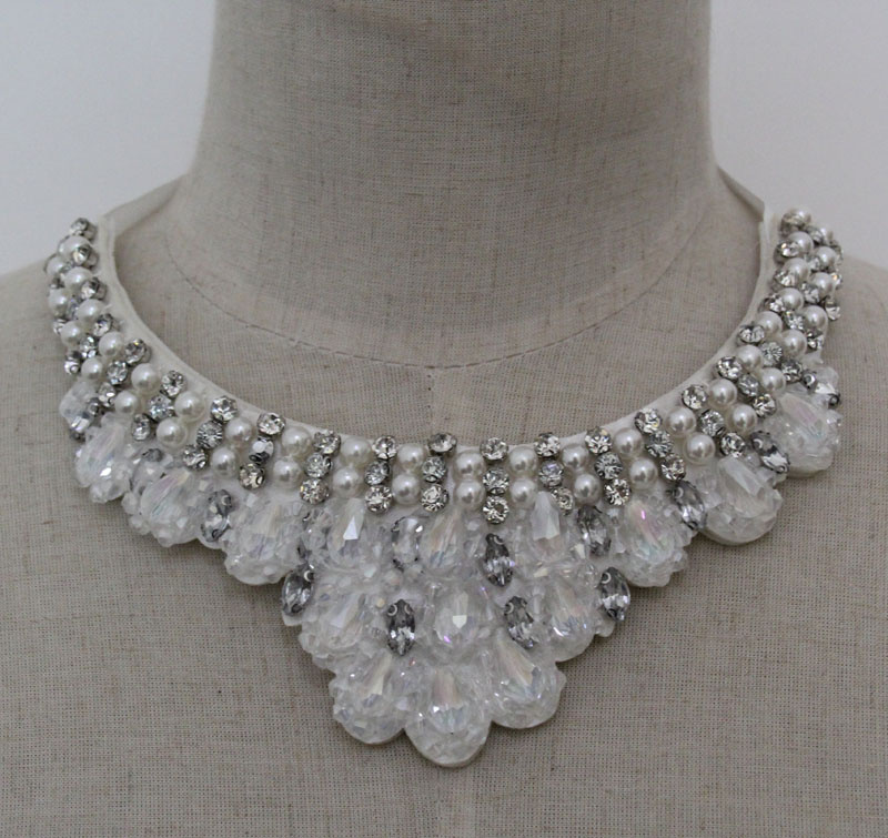 Ladies Fashion Costume Jewelry Bead Crystal Collar Necklace (JE0128)
