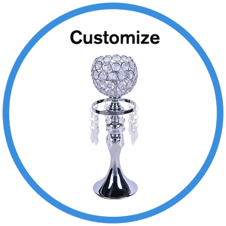 Indian Crystal Candelabra Wedding Decoration Table Vases Centerpieces