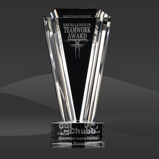 Thick Beveled Wedge Crystal Award (RS-9823-19)